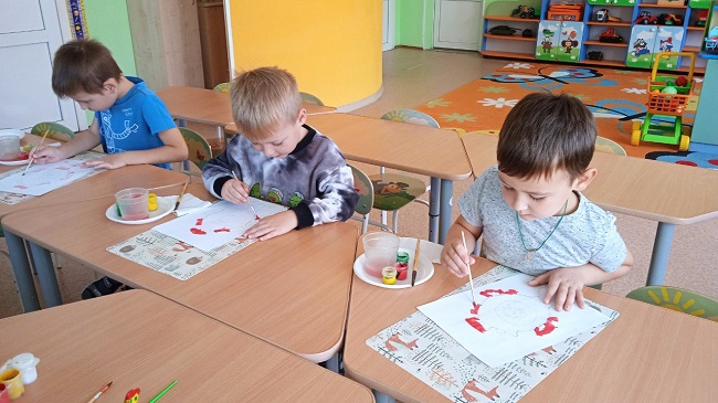 Занятие по рисованию "Филимоновская роспись".
