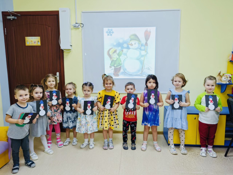 Аппликация «Снеговик».